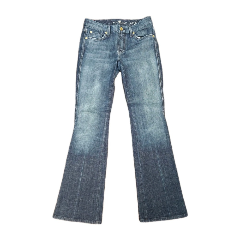 7 For All Mankind Jeans Womens Size 28 A Pocket Flare Stretch 28×33.5 Boho Hippy